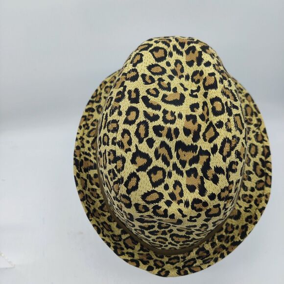Nicole Marciano Brown Leopard Animal Print Bold Bucket Fedora Hat - Picture 5 of 9